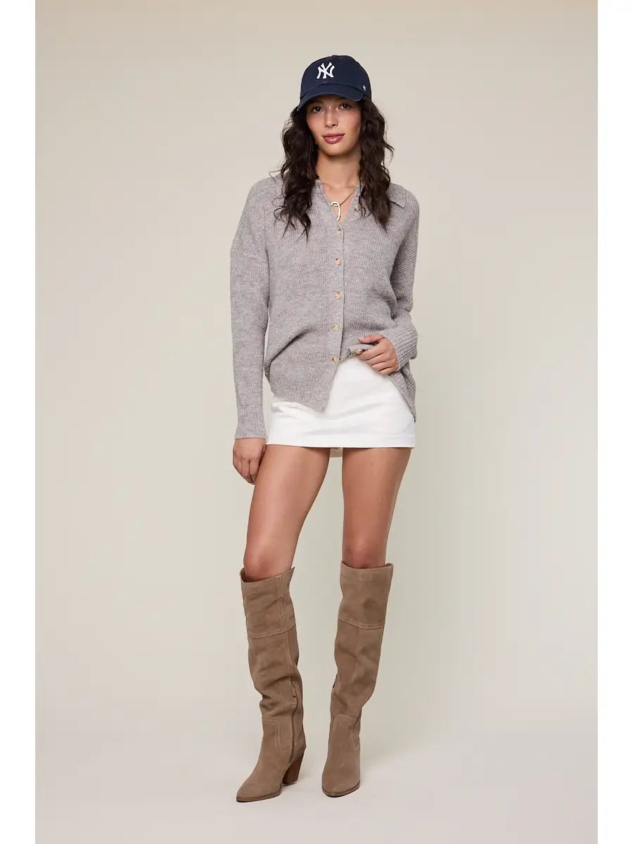 STM Wide Collar Casual Knit Sweater Cardigan