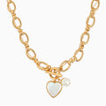 Glossy Heart Twist Chain Toggle Necklace