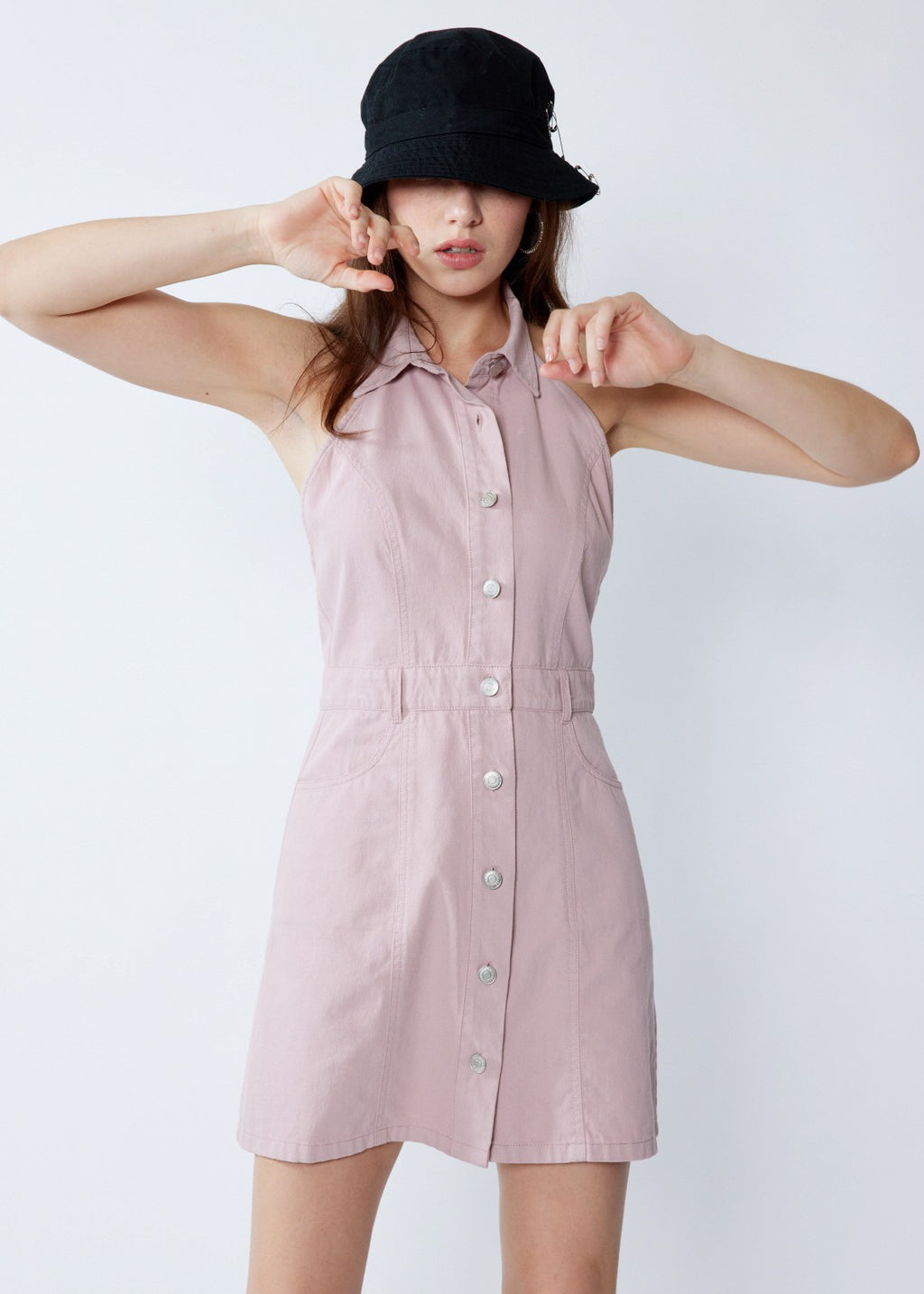 Lyndzi Denim Halter Dress