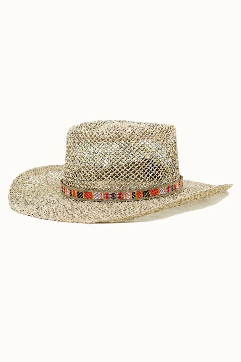 Open Weave Seagrass Gambler Hat