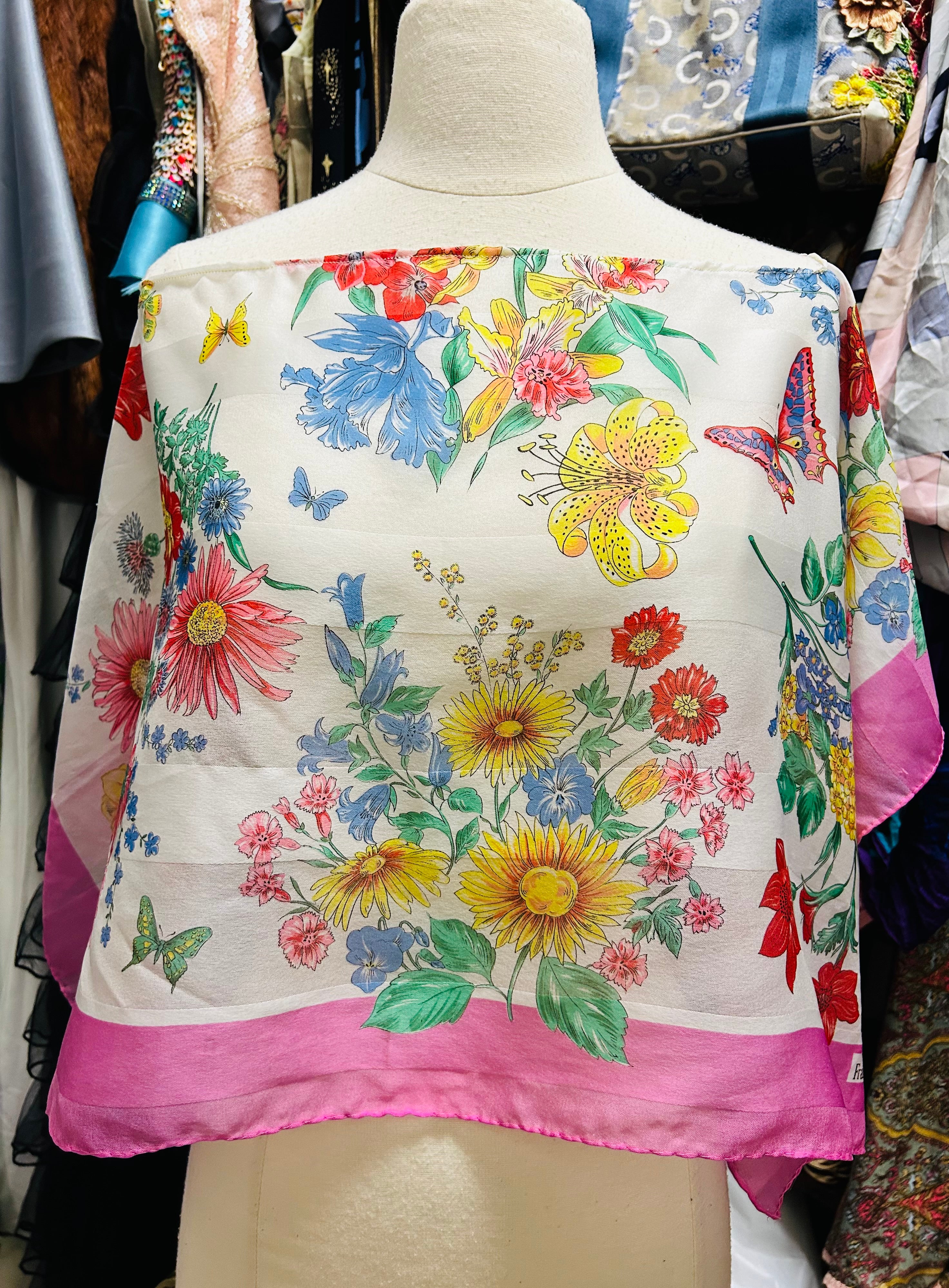 OOAK Vintage Floral Scarf Top