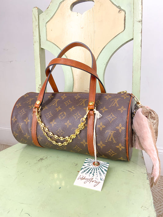 OOAK Authentic Vintage LV Papillon 30 Purse with Charms