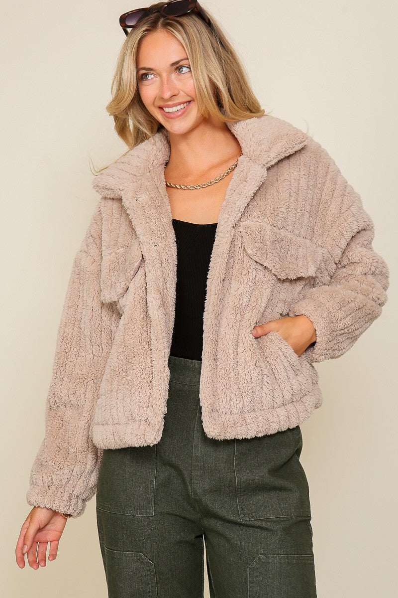 Snuggle Up Teddy Button Down Jacket