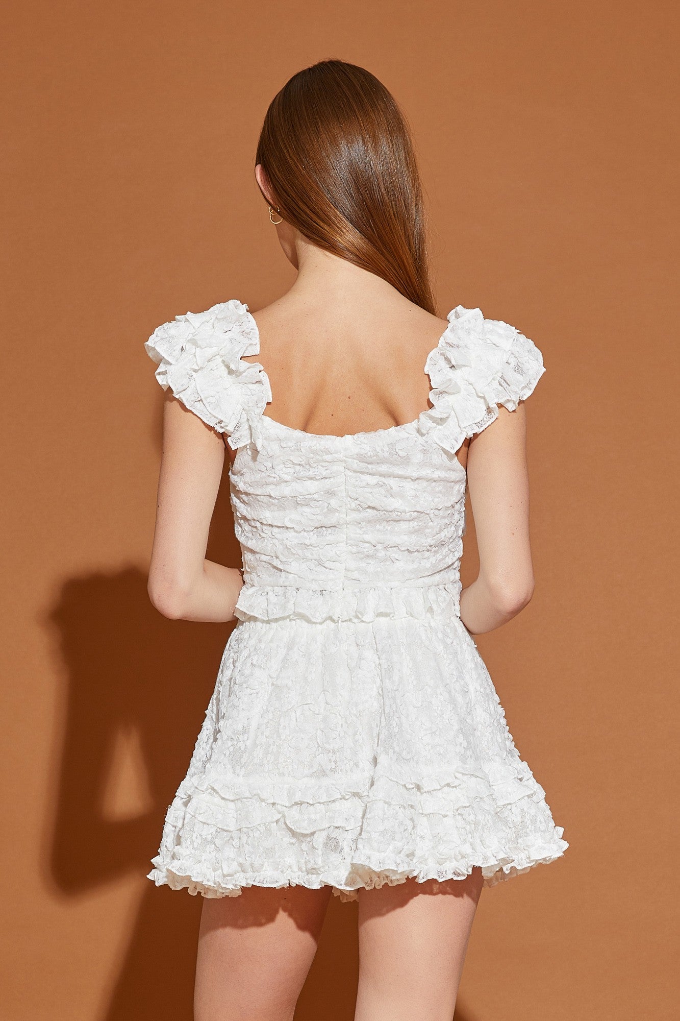 Floral Lace Flutter Sleeve Top