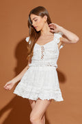 Floral Lace Flutter Sleeve Top