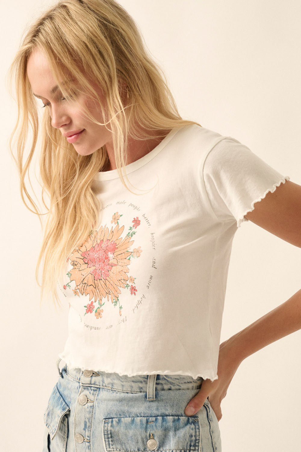 Flowers Make People Better Lettuce Hem Tee