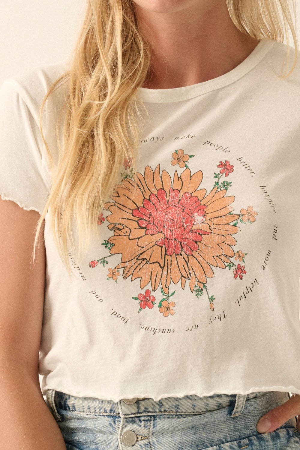 Flowers Make People Better Lettuce Hem Tee