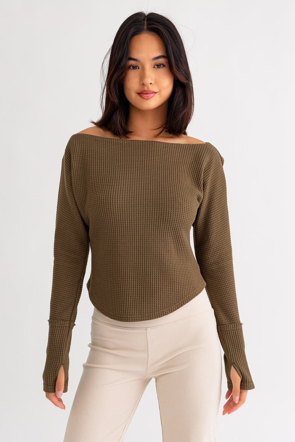 Off Shoulder Thermal Top