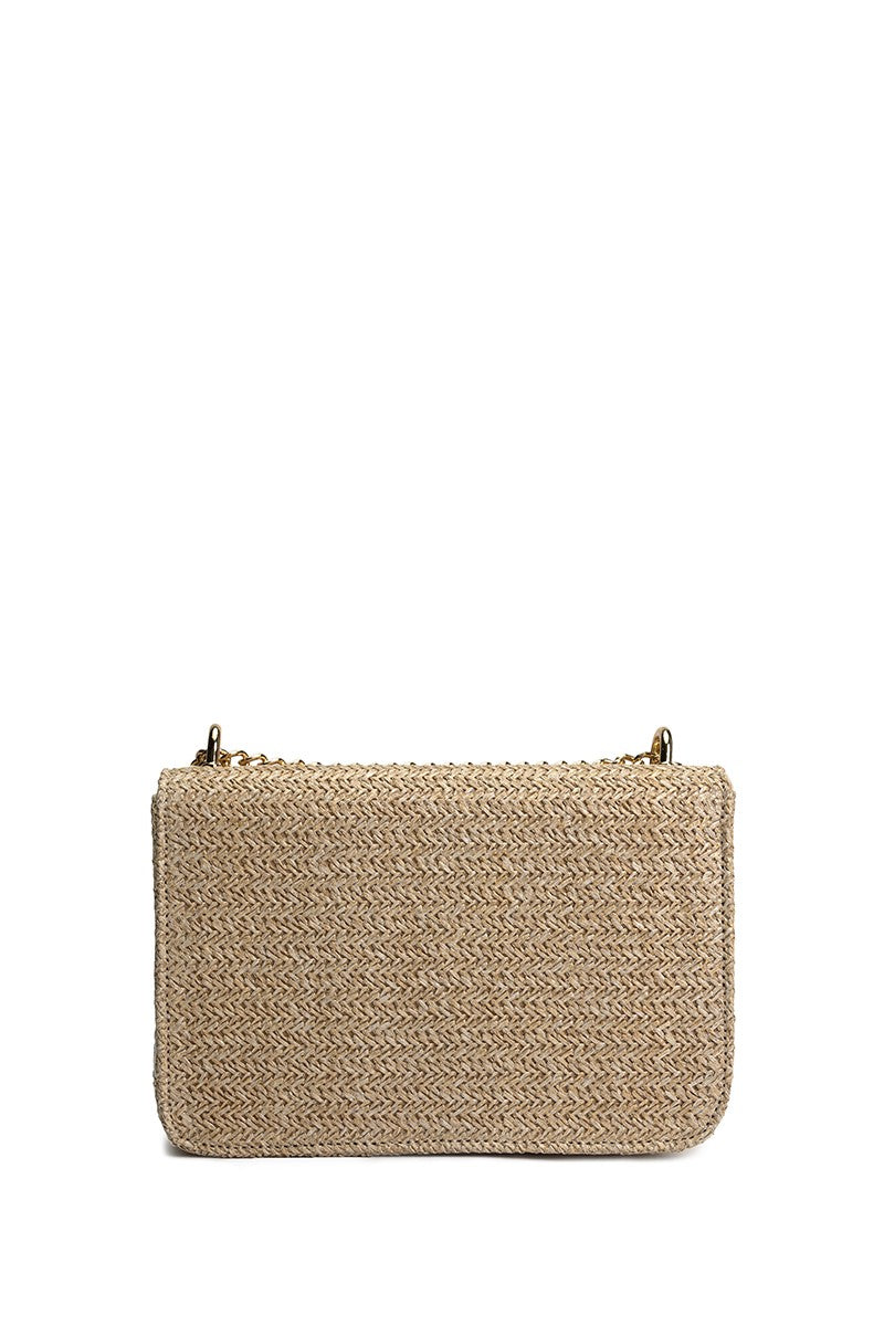Honey Straw Bowtie Crossbody Purse