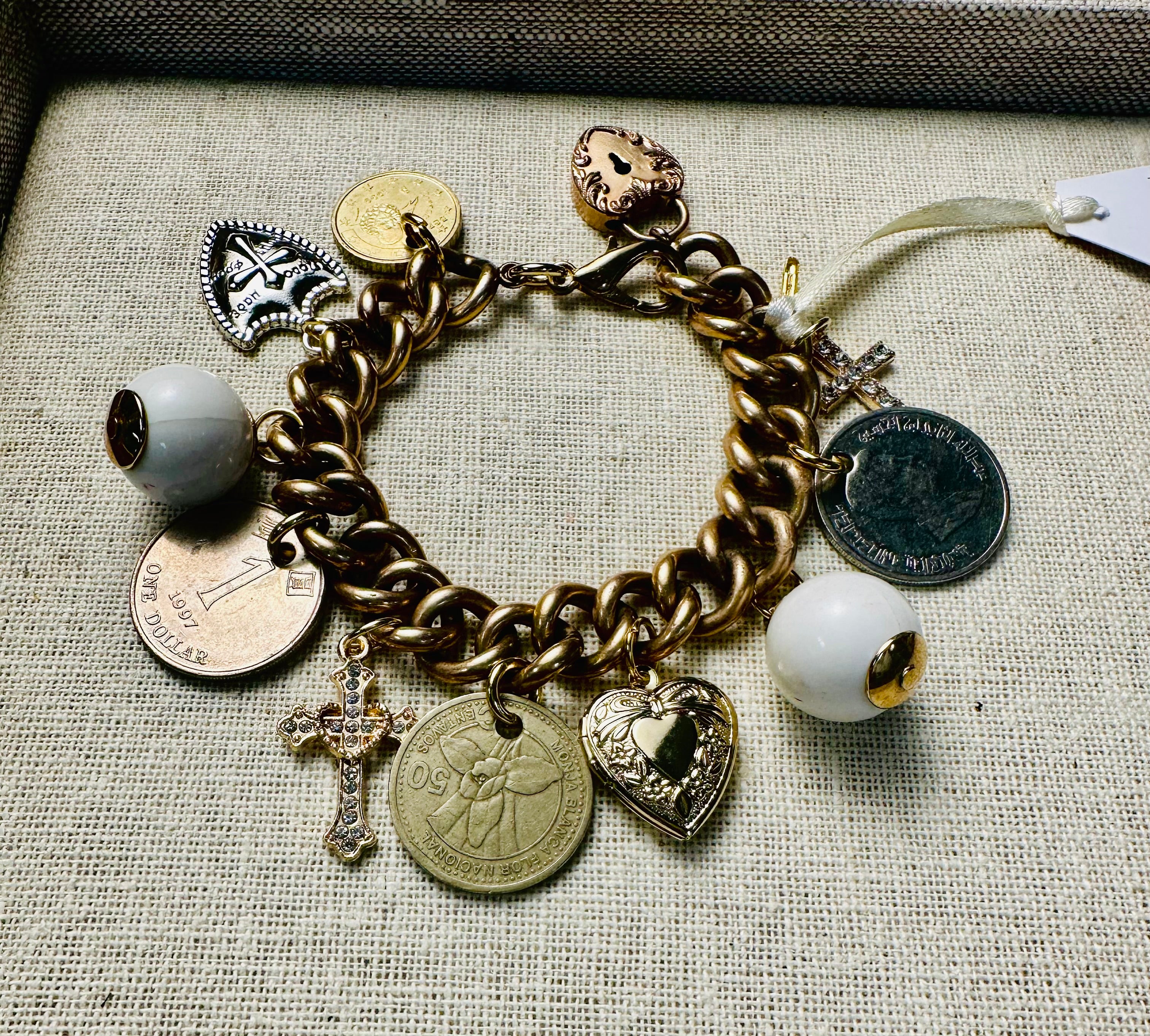 Uocycled OOAK Vintage Charm Bracelet