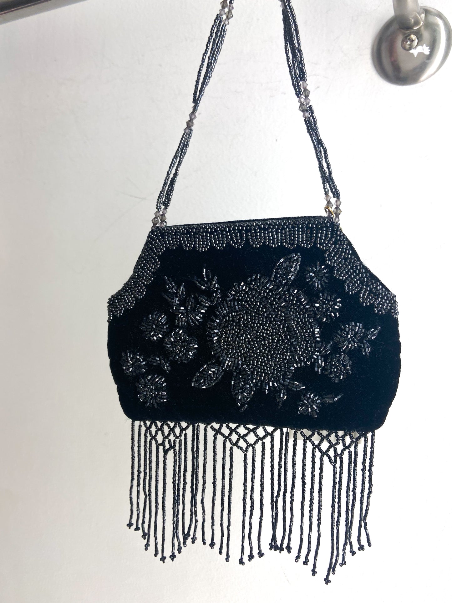 OOAK Vintage Velvet Beaded Evening Purse