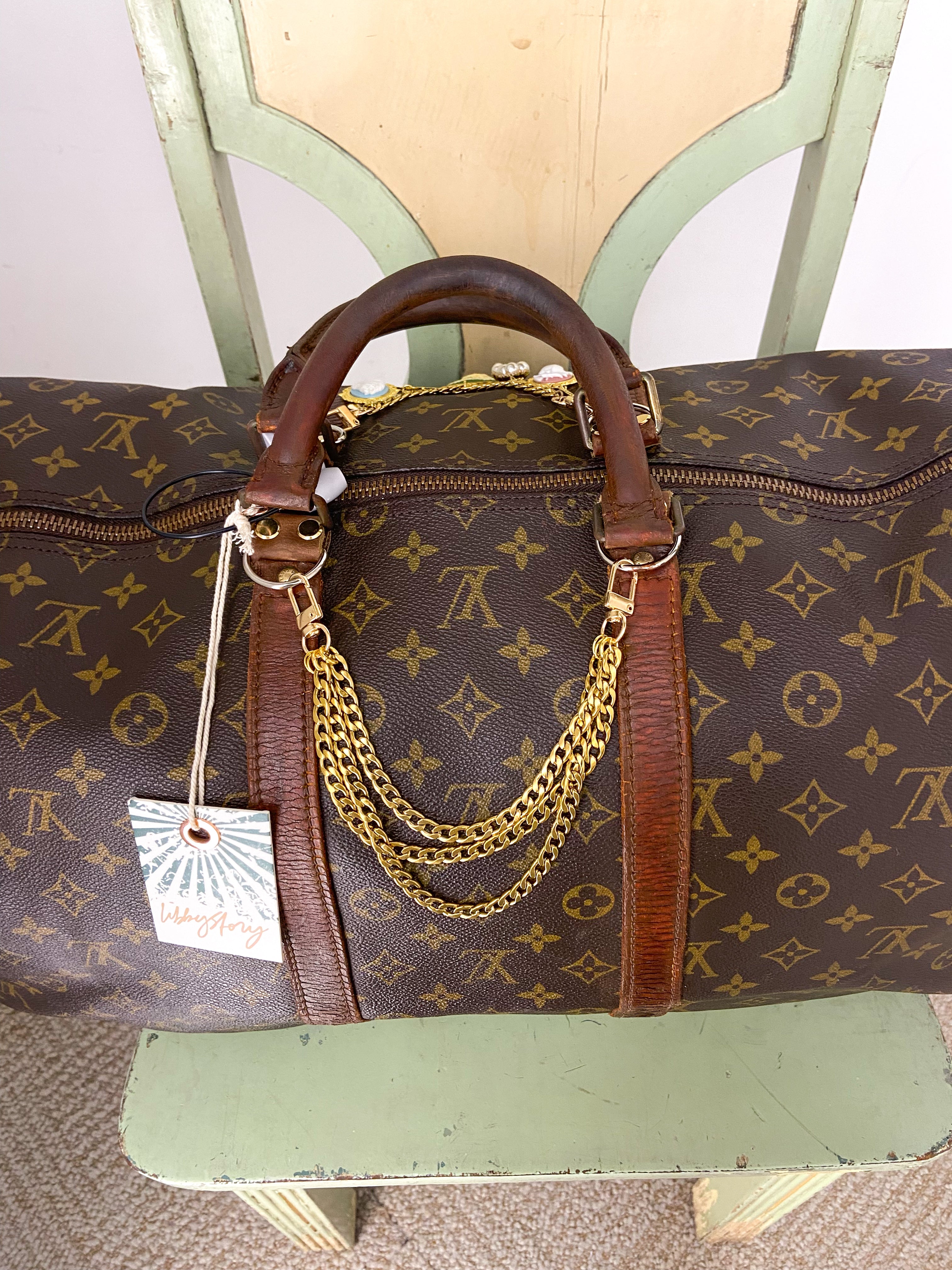 OOAK VINTAGE LV UPCYLED LARGE DUFFLE BAG