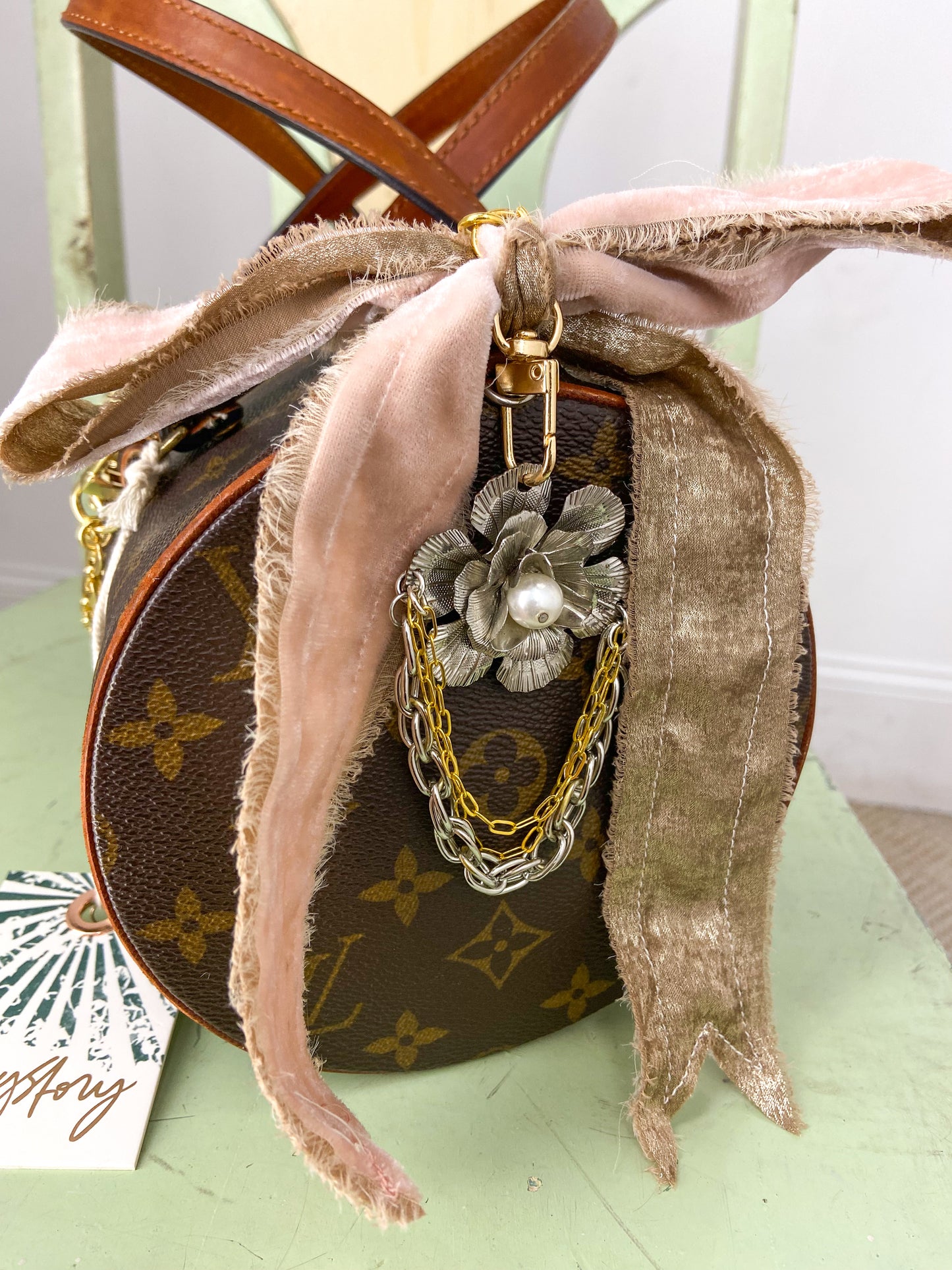 OOAK Authentic Vintage LV Papillon 30 Purse with Charms