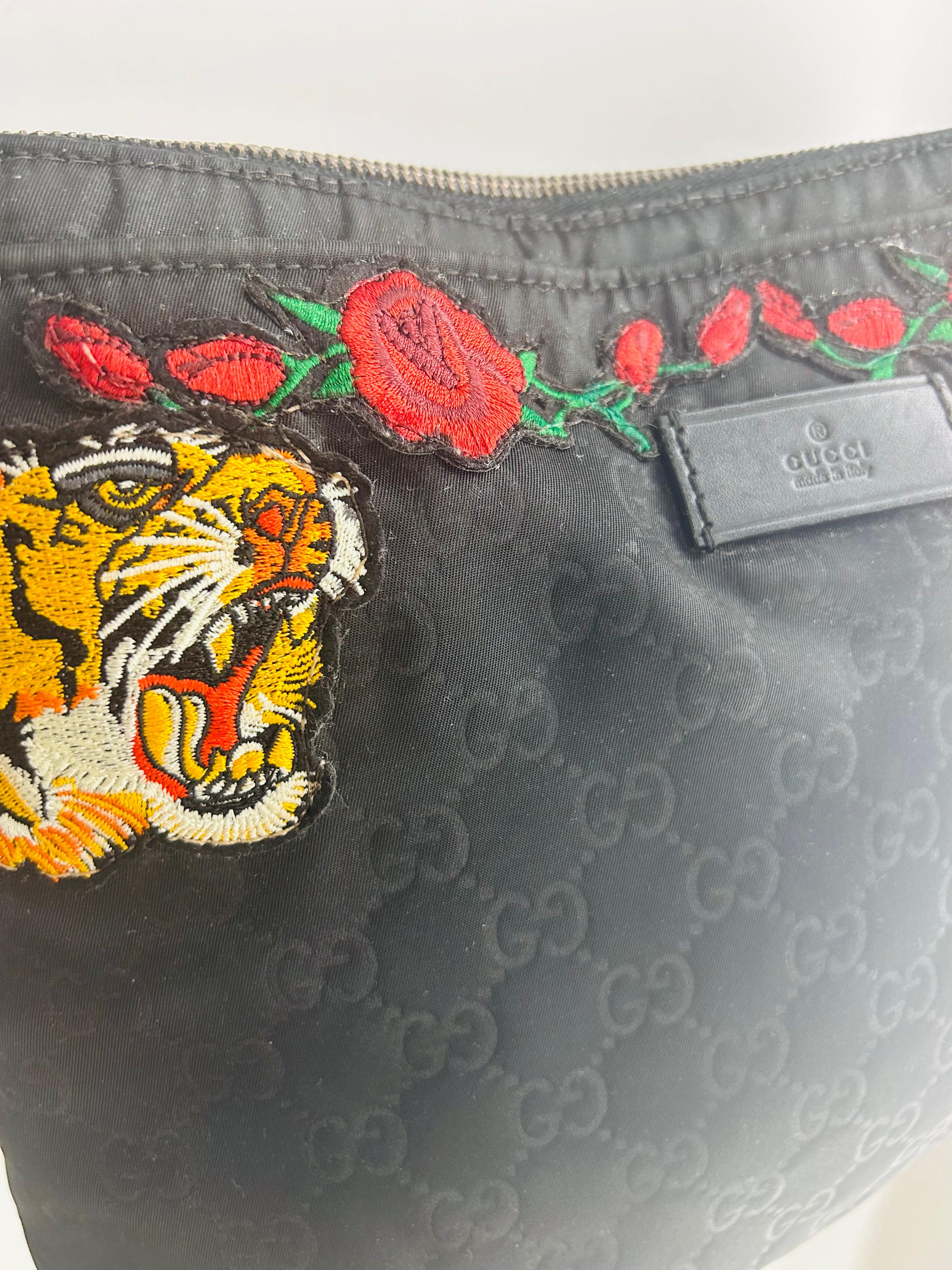 OOAK VIntage Nylon Gucci & Tigers Crossbody Bag