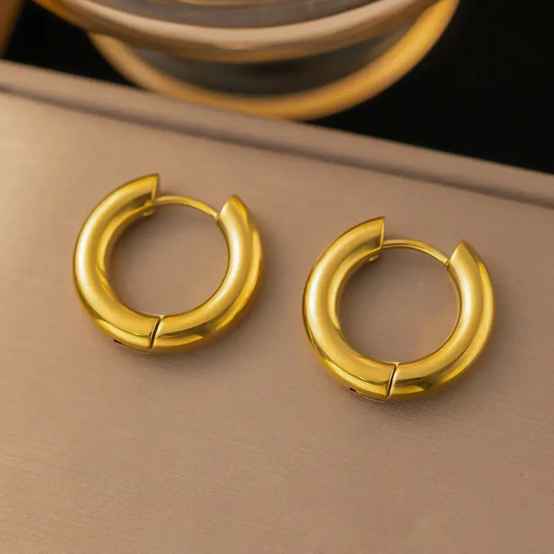 18K Stainless Steel Tarnish Free Waterproof Hoop