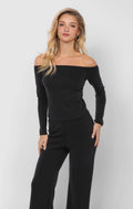 Sadie and Sage Hustle Off Shoulder Knit Top