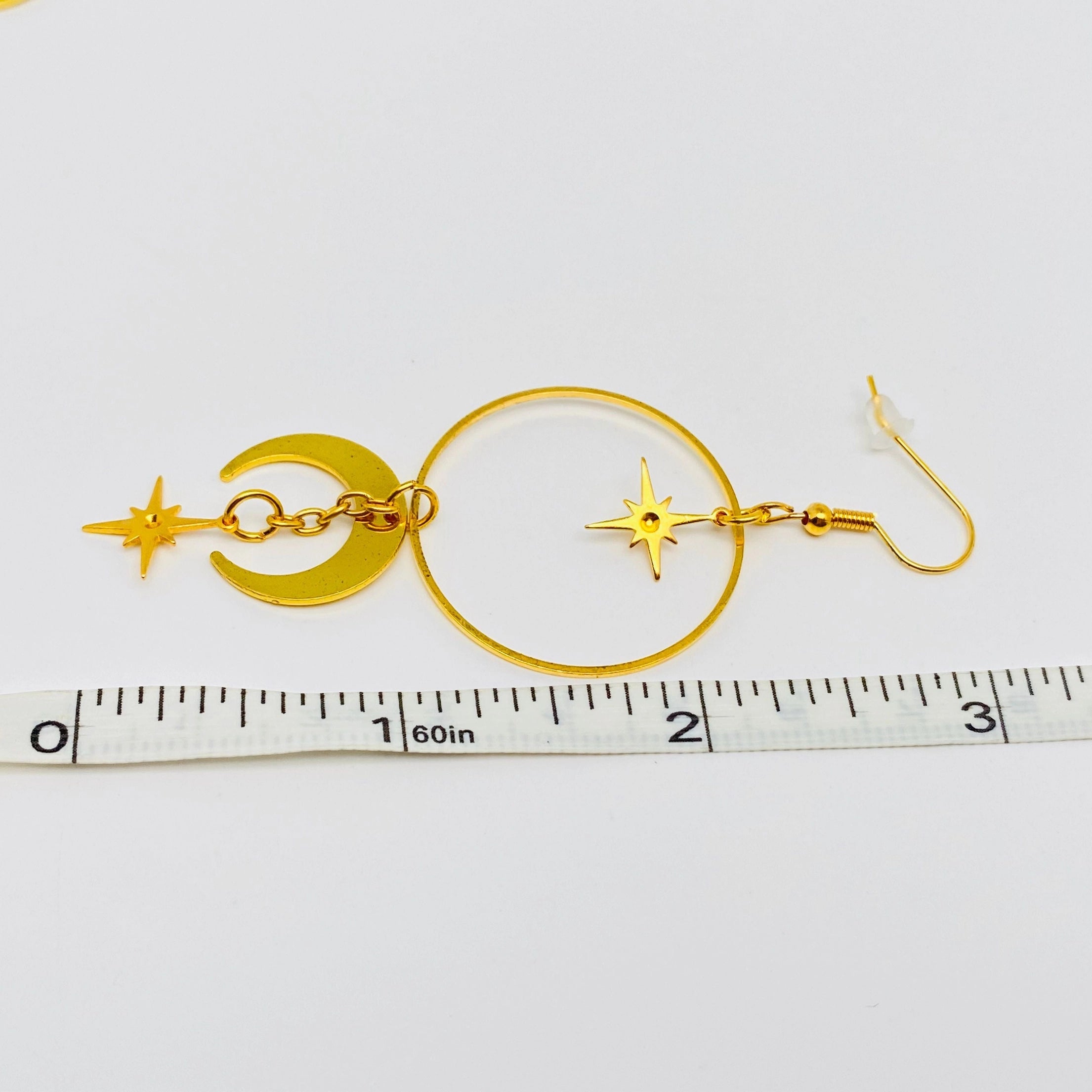 Star Moon Big Circle Earring
