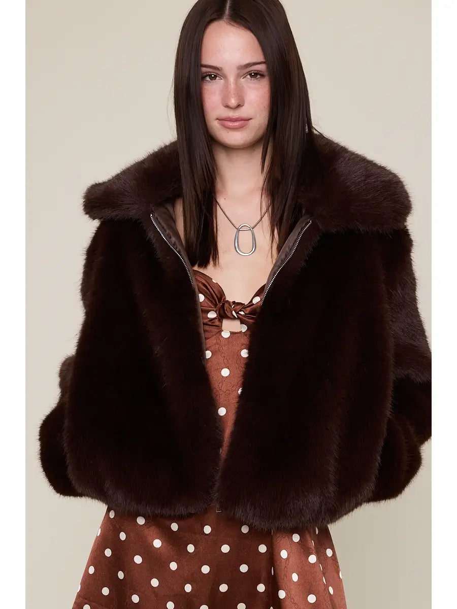 Solid  Casual Faux Fur Jacket
