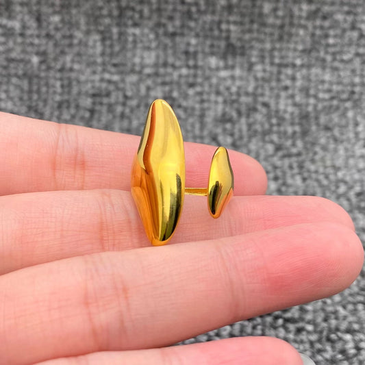 18K Gold Plated Stainless Steel Geometric Open Ring