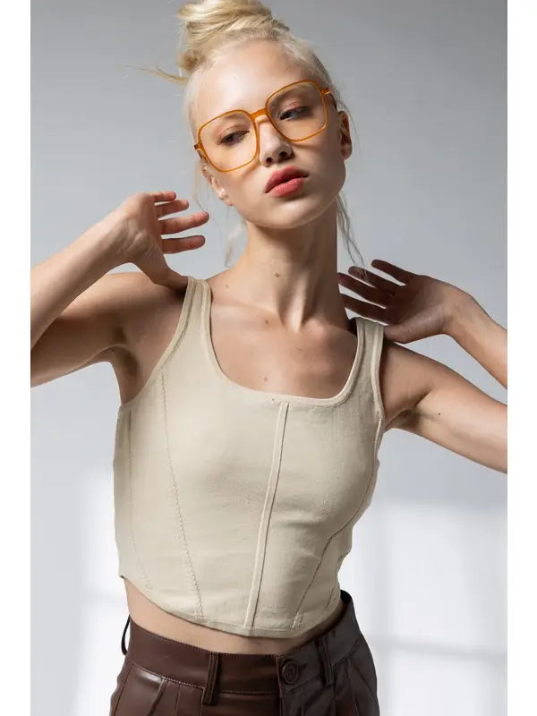 KEYLA SQUARE NECK KNIT TOP