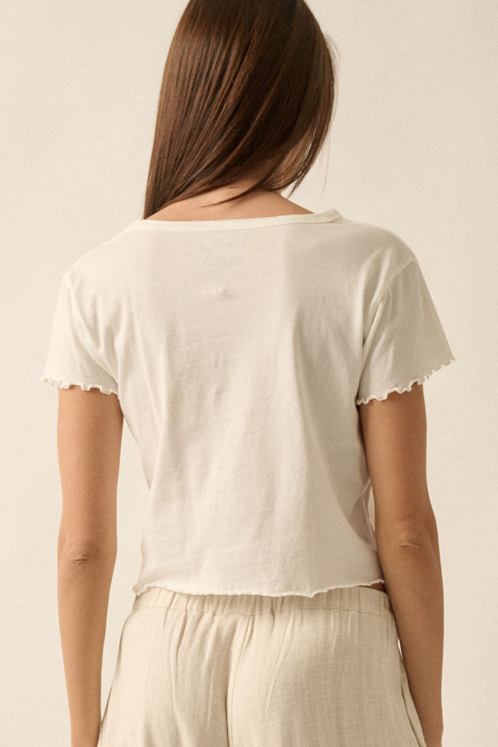 Doodle Dogs Cropped Lettuce-Edge Tee
