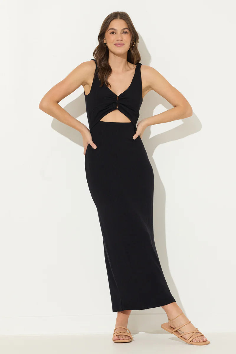 Ocean Drive Heavy Rib Knit Cut Out Maxi Dress