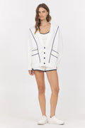 Cardigan with Piping Detail