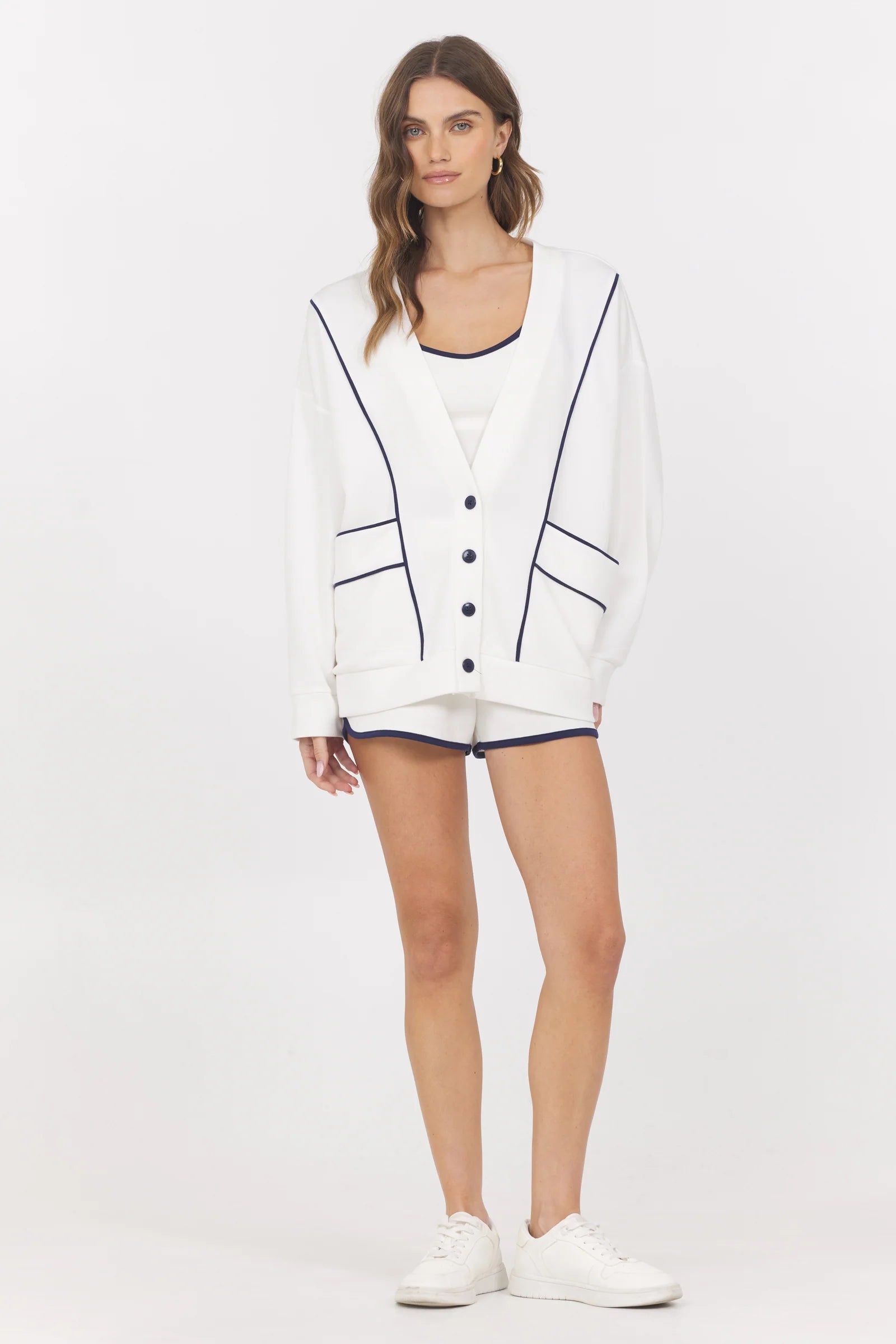 Cardigan with Piping Detail