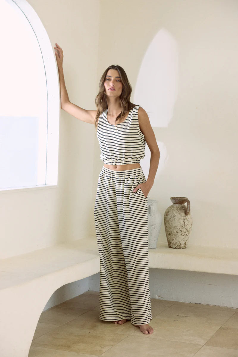 Vintage Havana Striped French Terry Cloth Top