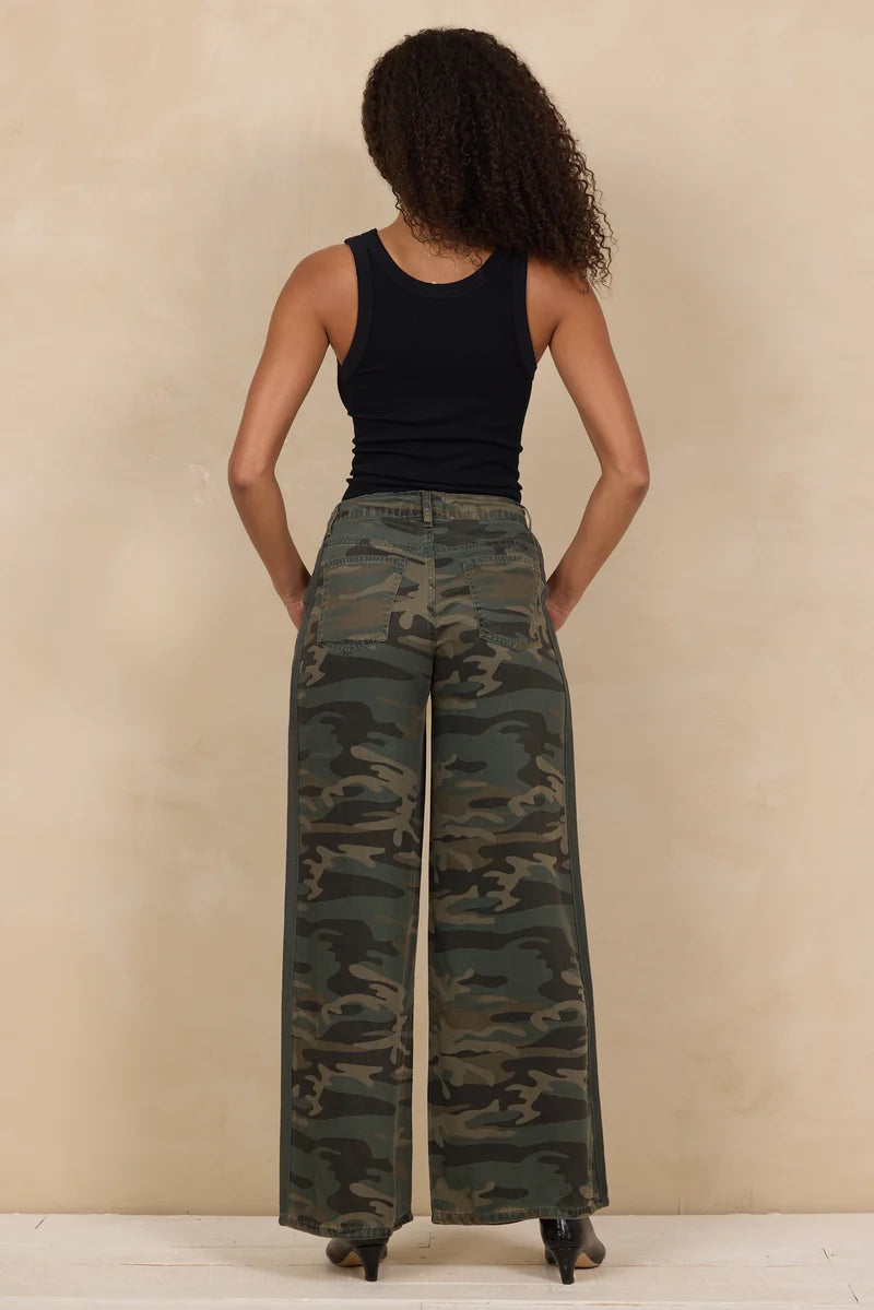 FOREST CAMO Tencel Wide Leg Pant