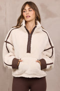 SO SOFT Sherpa Quarter Zip w/ Contrasting Binding
