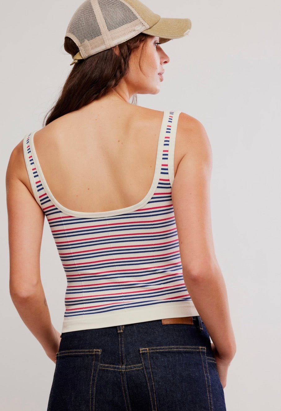 FREE PEOPLE STRIPED SIMPLY SOFT CAMI