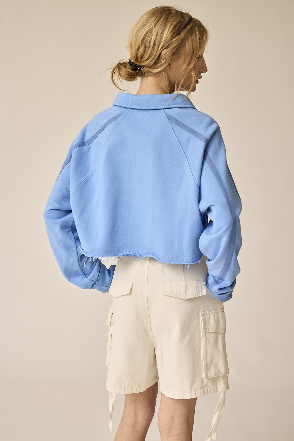 Isabella Loose Fit Collared Crop Top