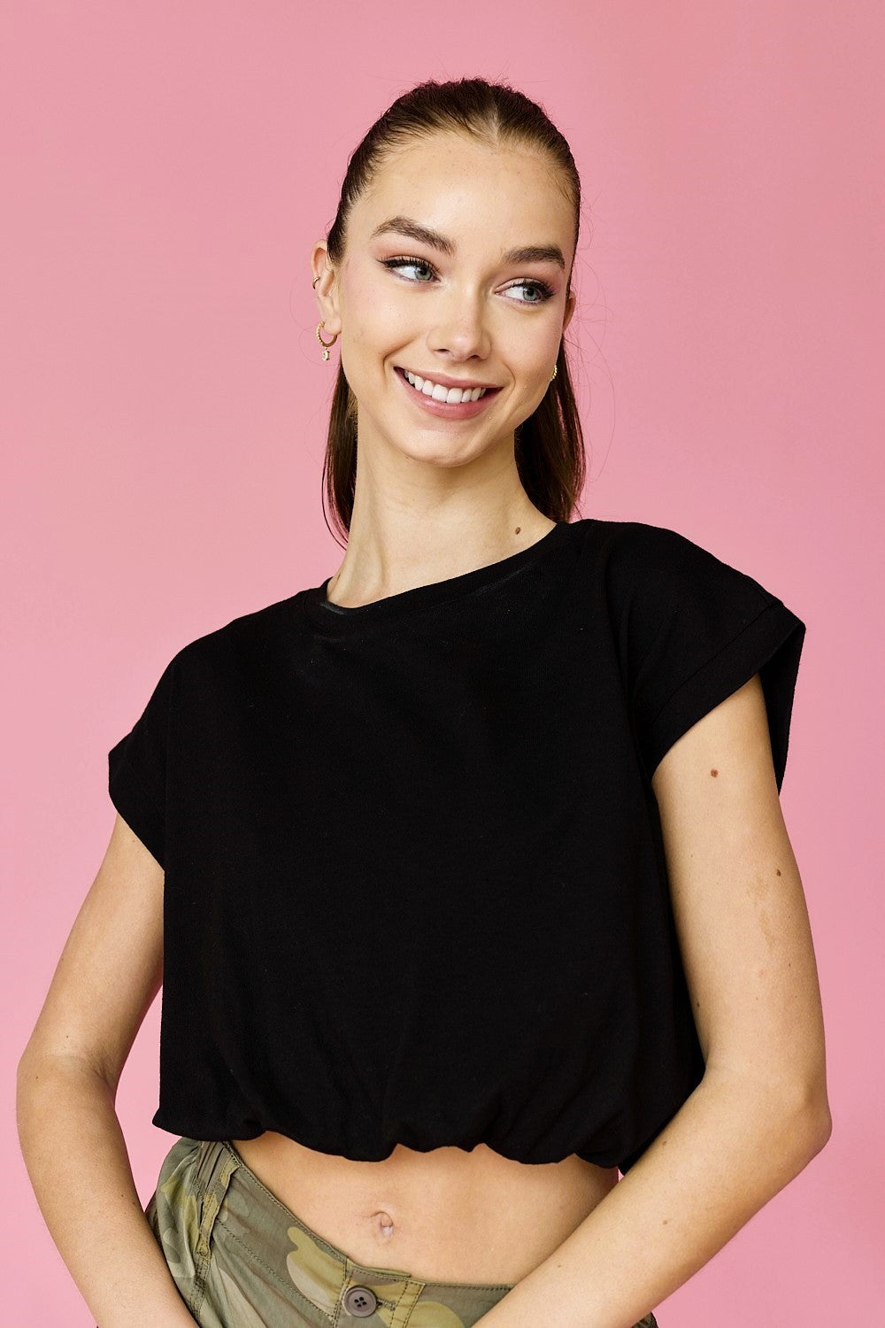 NICKY LOOSE FIT BUBBLE HEM TOP