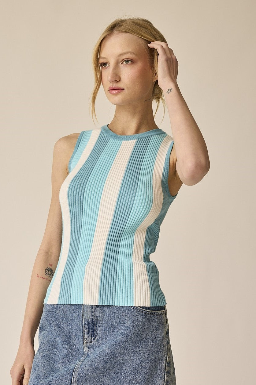 Isabella Striped Rib Knit Top