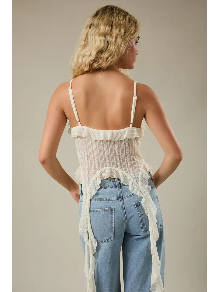 Tie Front Sleeveless Lace Up Tank