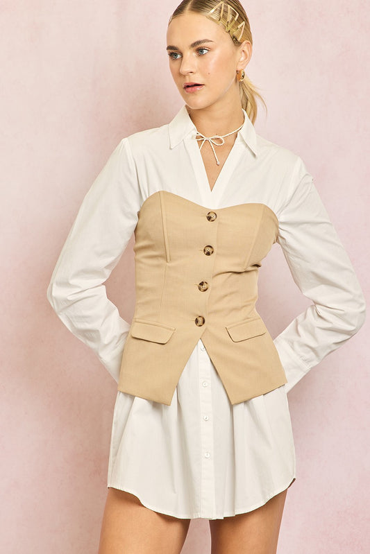 Illa Illa Button Front Tube Top