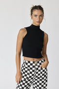 Willow Crop Mock Neck RIb Top