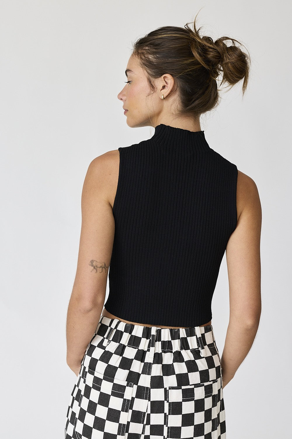 Willow Crop Mock Neck RIb Top
