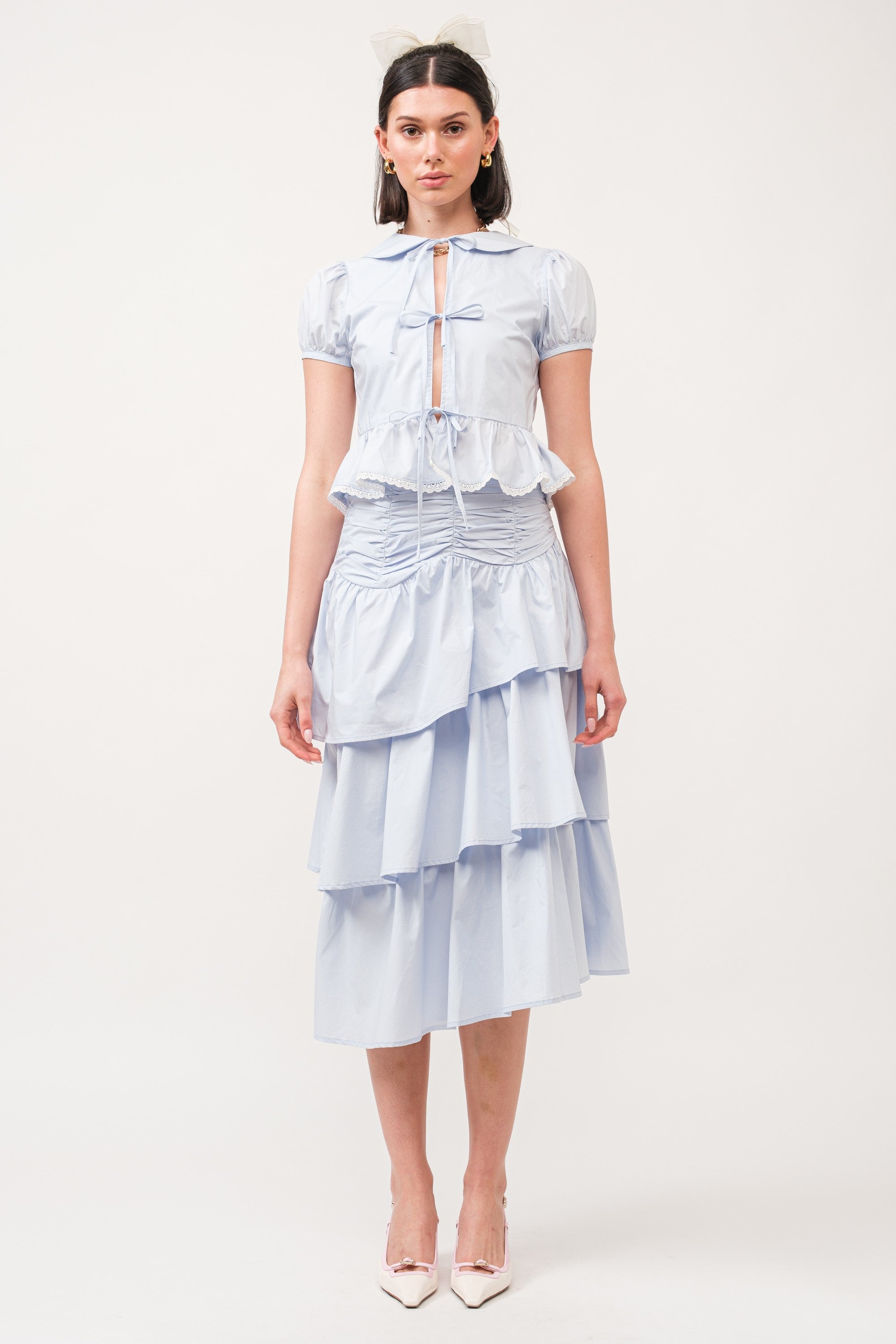 Francis Cotton-Poplin Blouse with Front Ties
