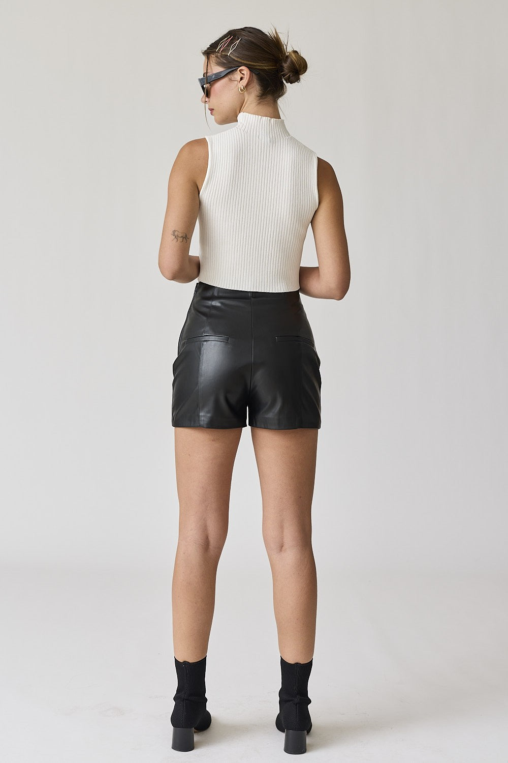 Willow Crop Mock Neck RIb Top