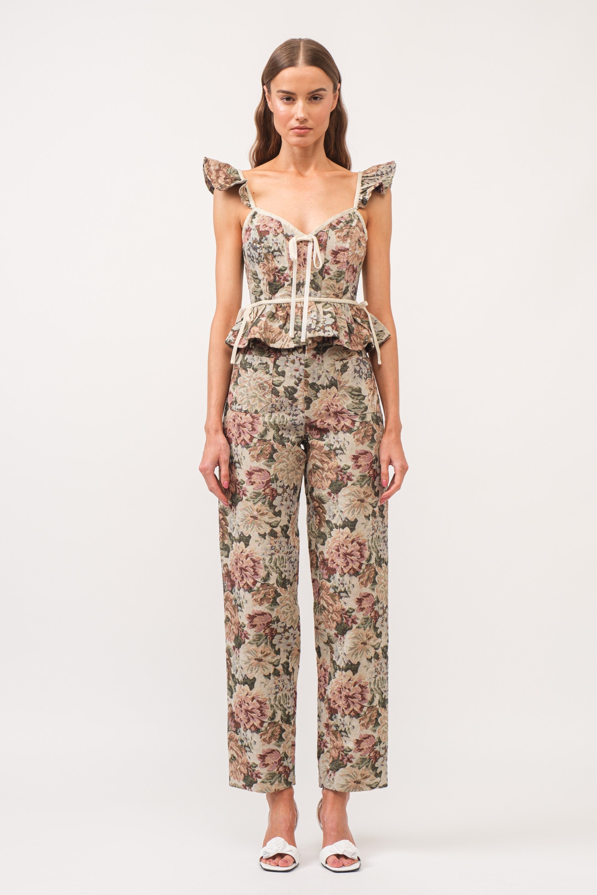 Floral Printed Jacquard Top