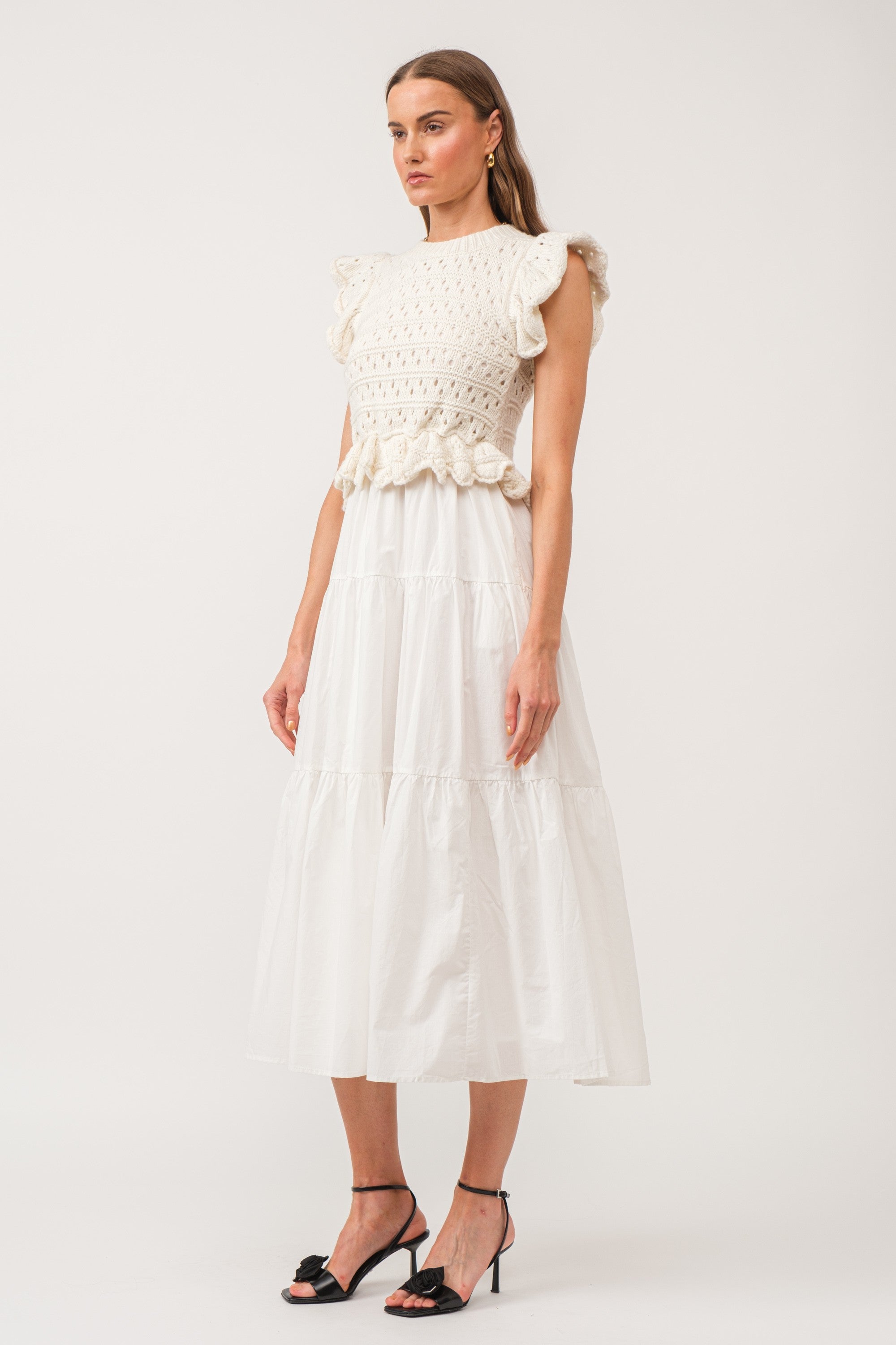 LAURA KNIT AND COTTON DRESS