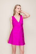 Delight Satin Jacquard Slip Mini Dress