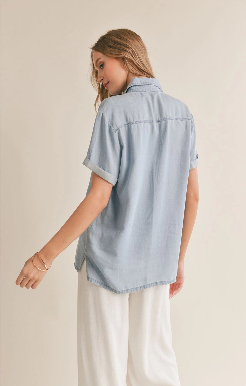 Sadie & Sage Soft Breeze Chambray Shirt