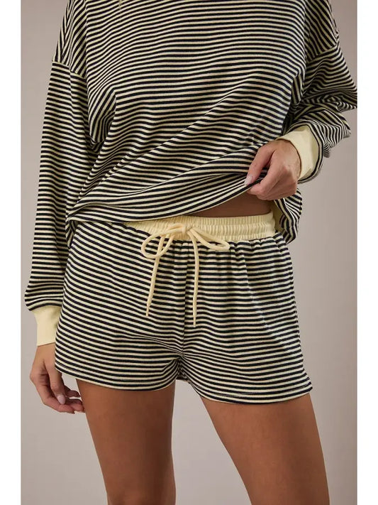 Mid Rise Stripe Shorts