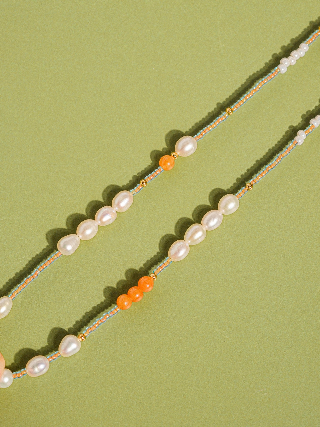 18K Gold Handmade Bohemian Beaded Stack Necklace Odette