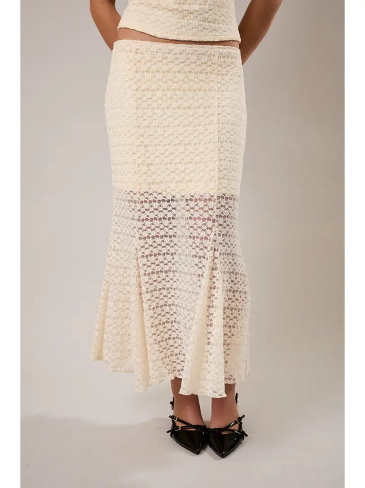 Mid Rise Midi Skirt