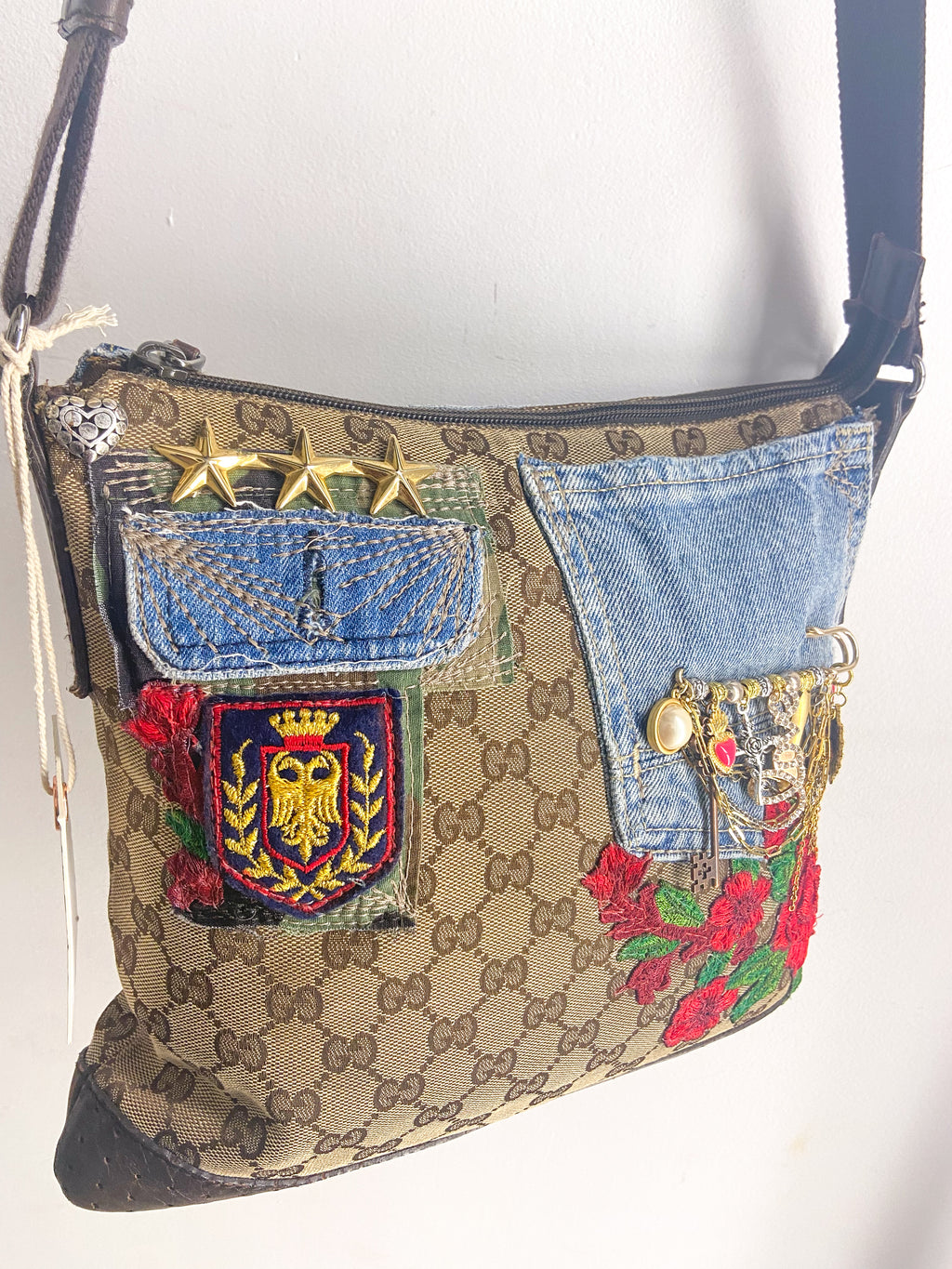 OOAK Vintage Gucci Upcycled Bear Charm Purse