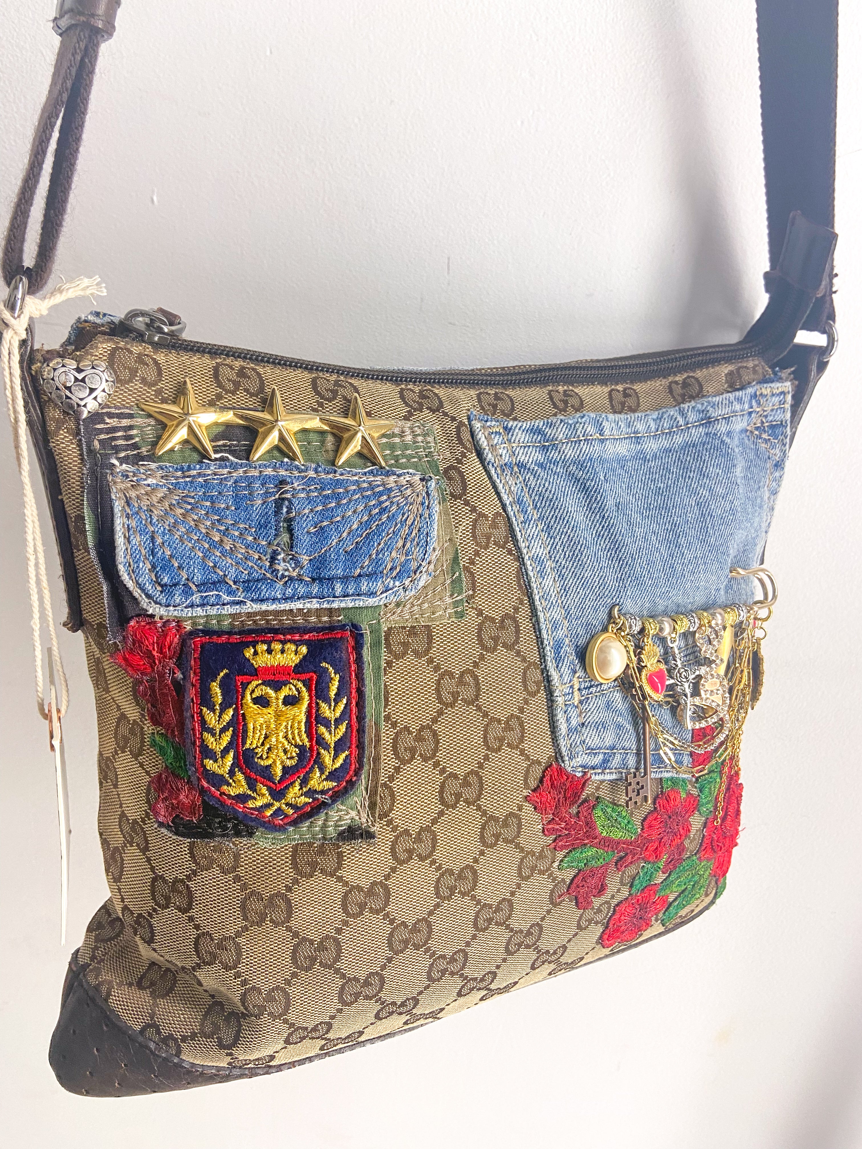 OOAK Vintage Gucci Upcycled Bear Charm Purse